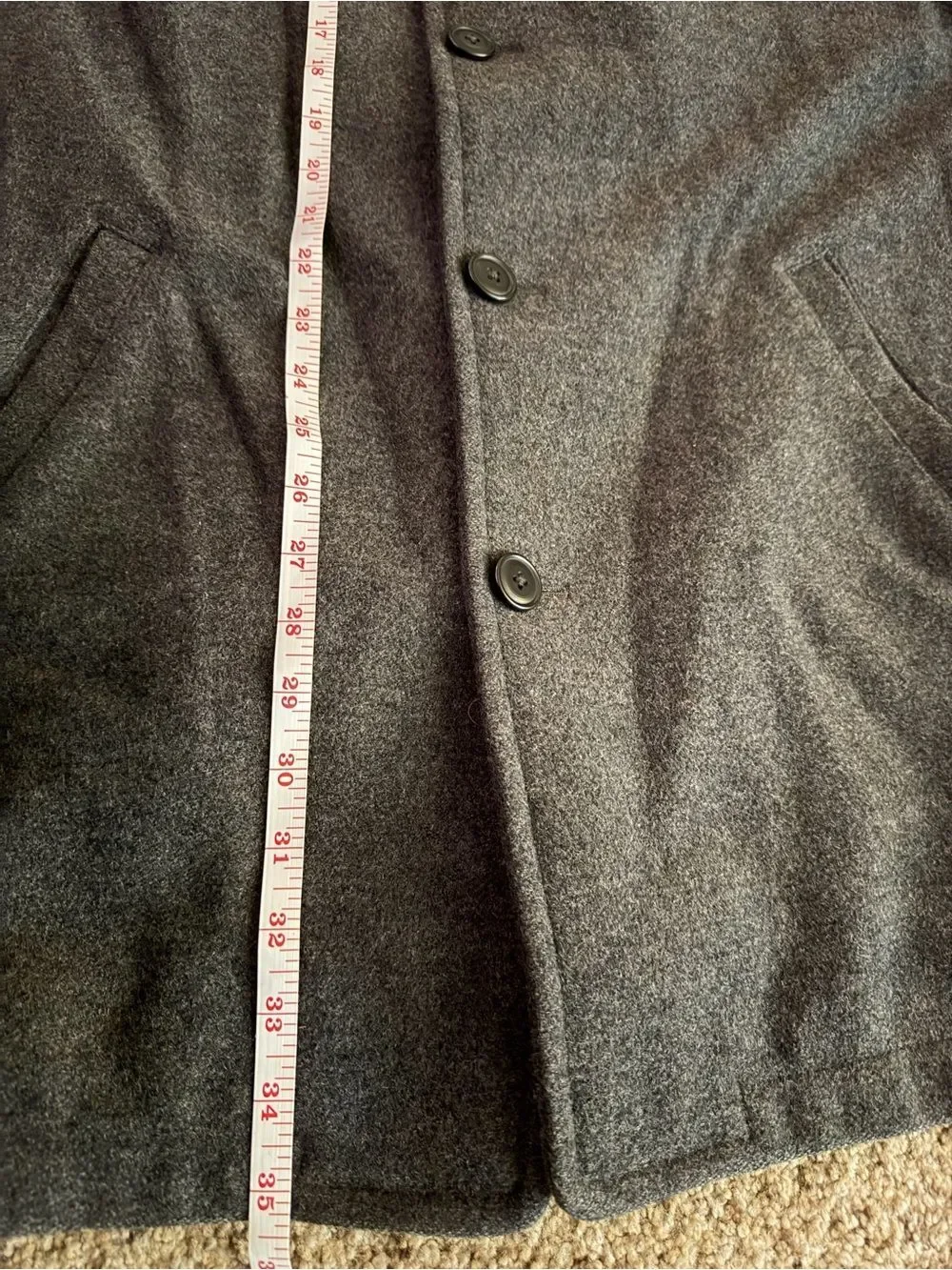 J. Crew Vintage Men’s Charcoal Grey Wool Blend Coat Size Medium Winter Classic